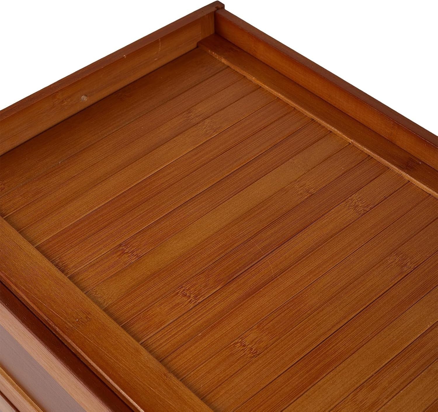 5-Tier Bamboo Shoe Storage Cabinet with Flip-Down Doors & Dustproof Design