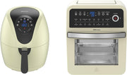 Cream Air Fryer Set 12L Digital Oven + 4.5L Drawer Low Fat Cooker