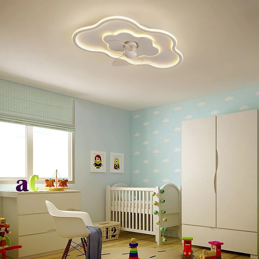 Warmiehomy 40CM Ceiling Fan with LED Light, 6-Speed, Reversible Motor, Remote