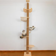 Floor to Ceiling Cat Tree Adjustable 50–120in Tower Sisal Scratching Post