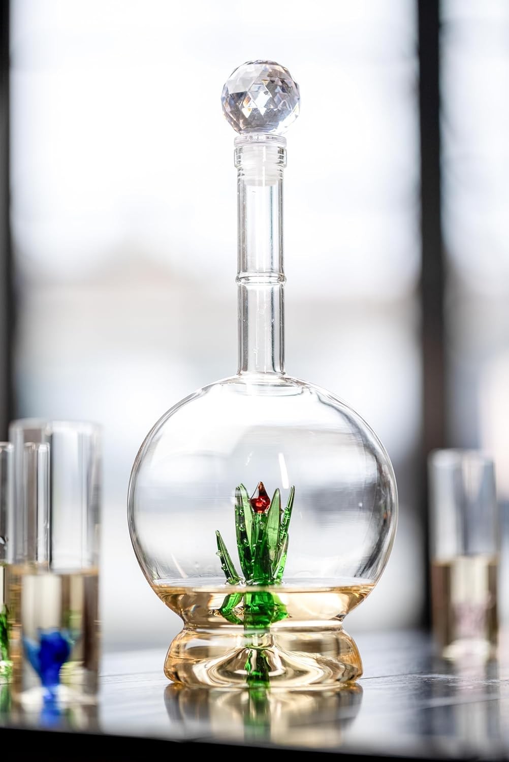 Tequila Agave Decanter Set 750ml with 4 Shot Glasses – Elegant Agave Design