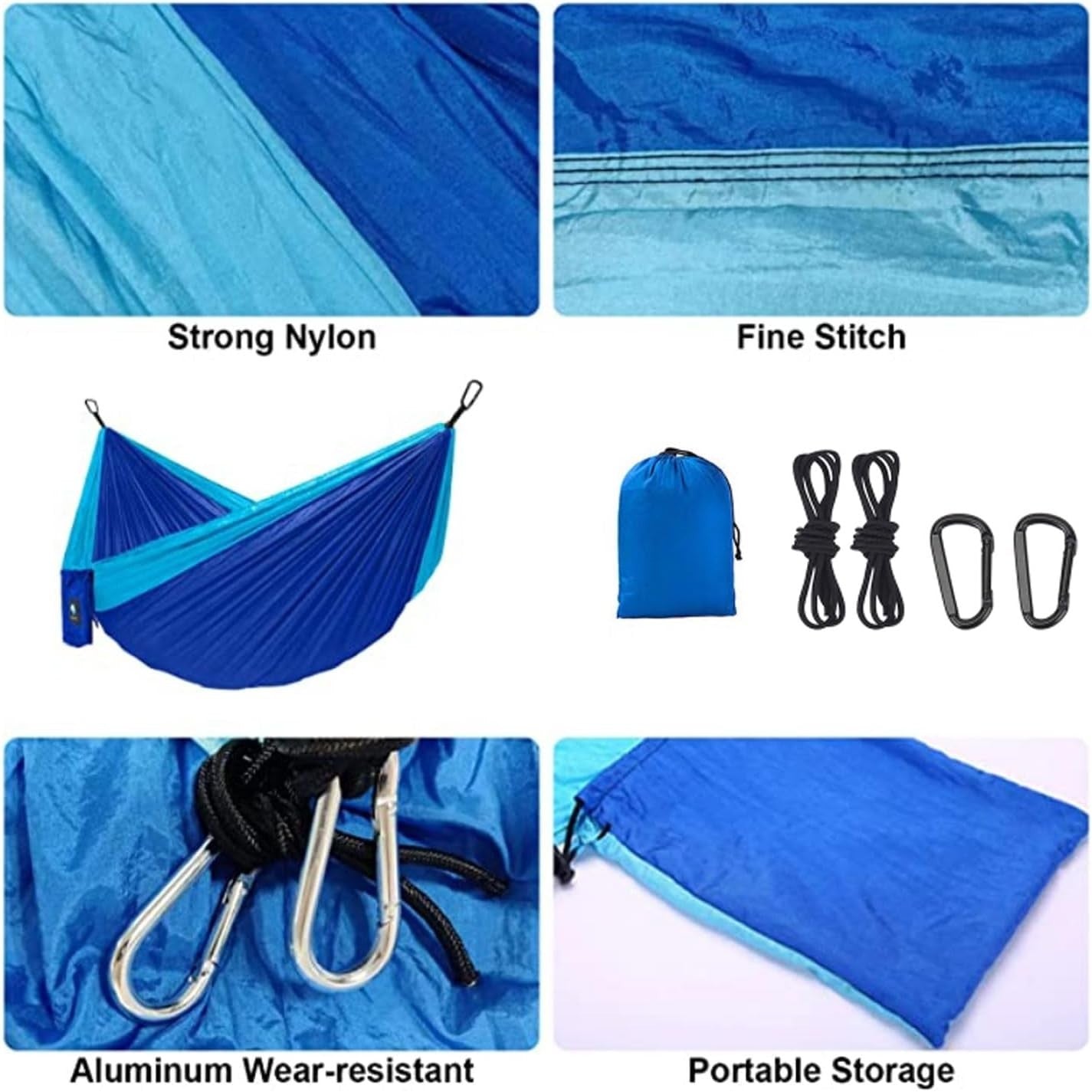 Ultralight Portable Camping Hammock with Tree Straps Breathable - Orange grey