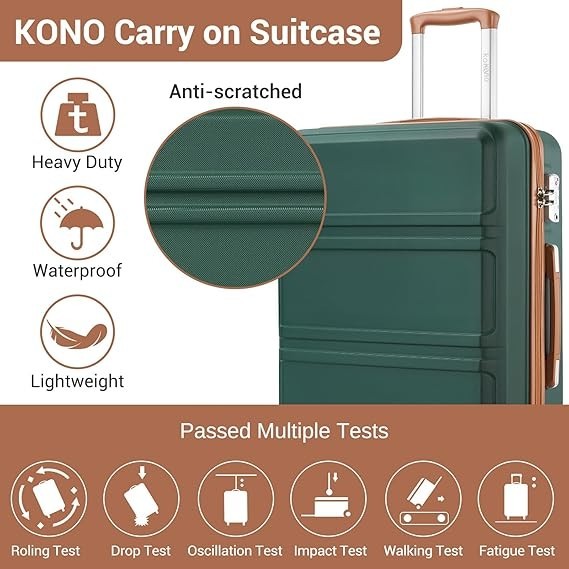 Holiday Check Suitcase 24” ABS+PC Spinner Case with TSA Lock