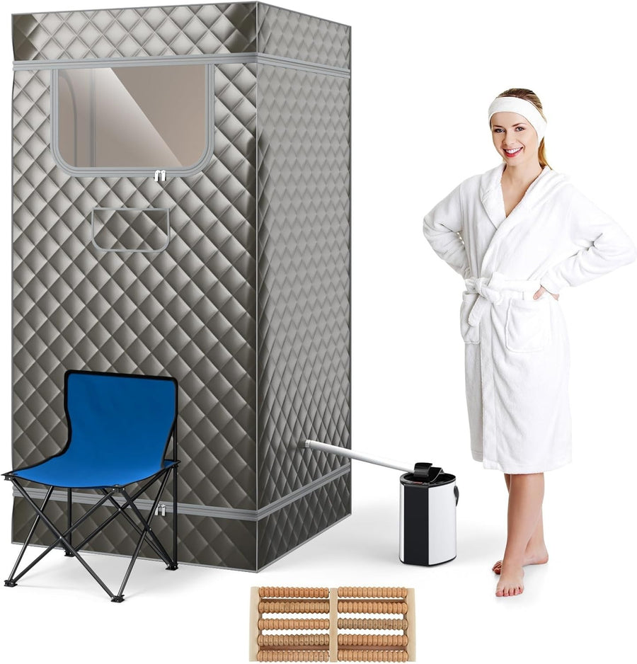 Portable Steam Sauna Tent w/ 3L Steamer & Remote – Full Body Home Detox Spa