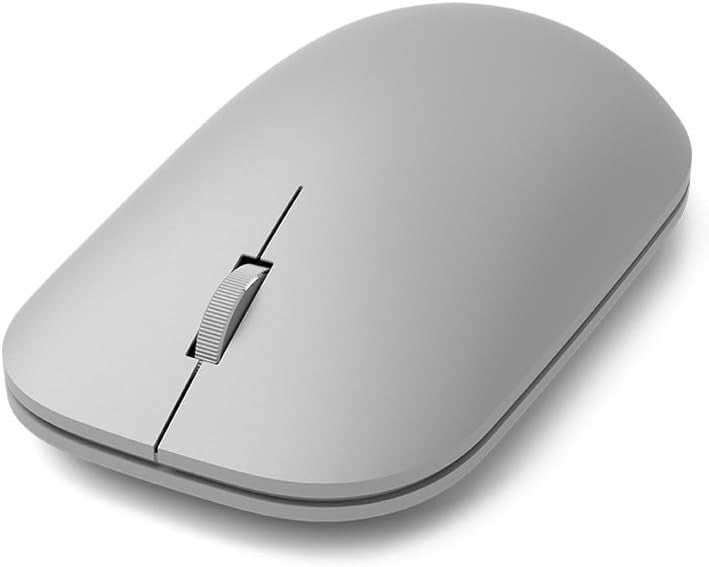 Slim Bluetooth Mouse Silver Low Profile 12 Month Battery