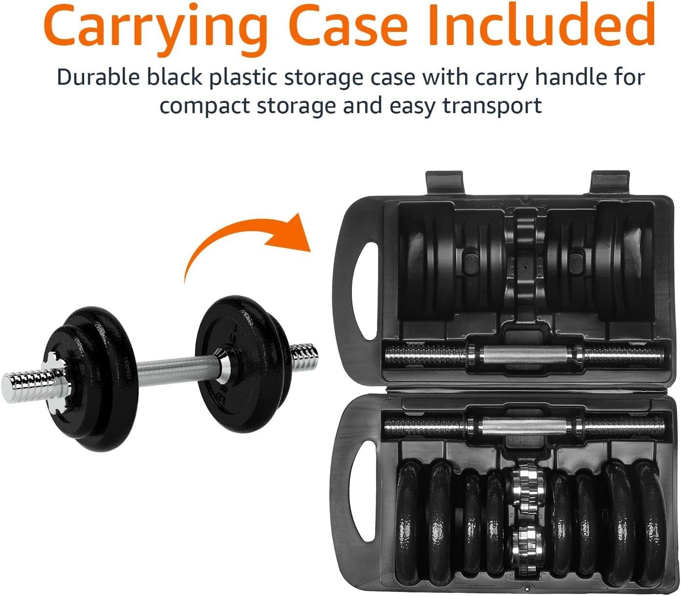17kg Adjustable Barbell Dumbbell Weight Set with Case Home Gym