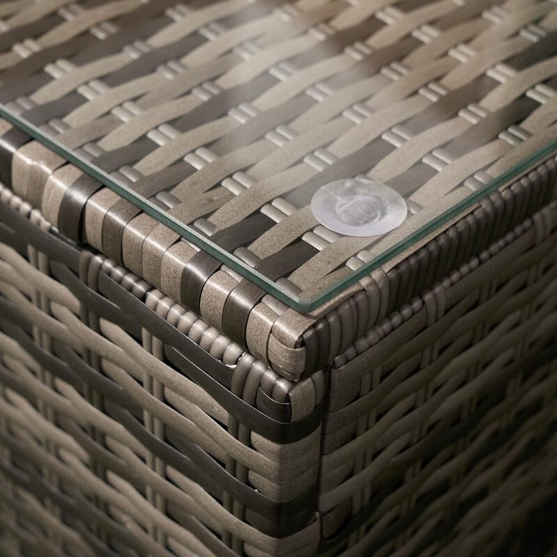 5 Seater Rattan Garden Corner Sofa Set with Table Grey Outdoor Furniture