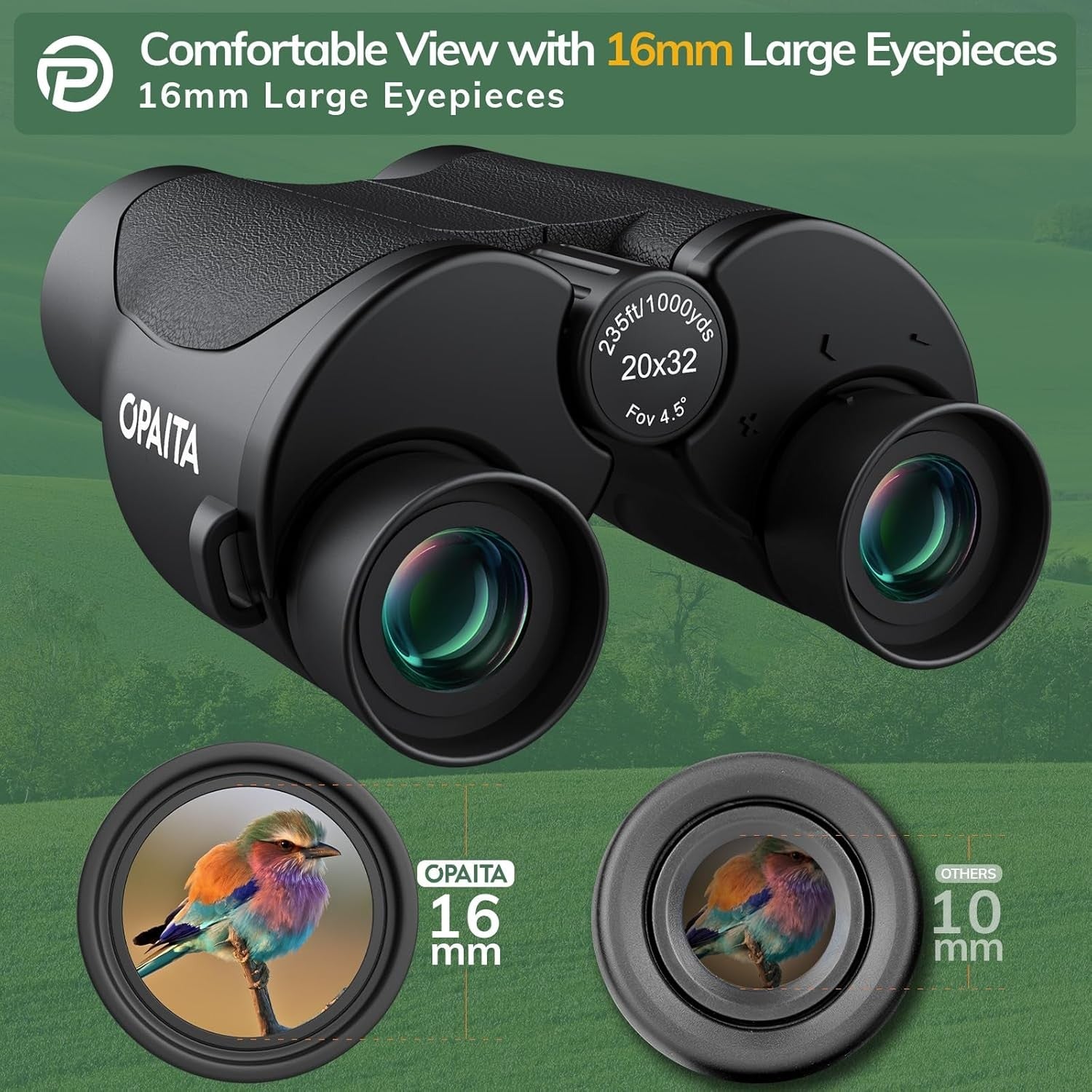 20x32 High Power Compact Binoculars Portable Wide View HD Travel Outdoor