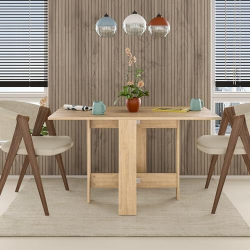 Oak Foldable Dining Table 130x76cm Compact & Multifunctional Kitchen Table