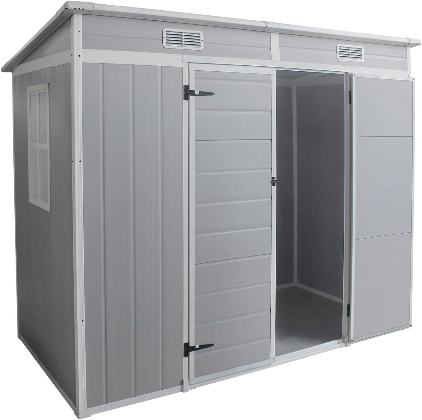 Large 8x4ft Plastic Garden Storage Shed with Floor & Ventilation