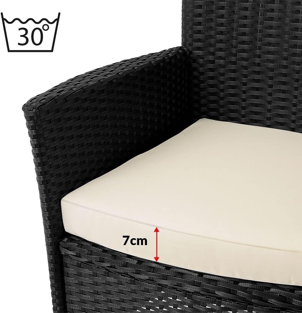 Luxury Rattan Patio Chairs Set of 4 Cushioned Stackable Outdoor Armchairs
