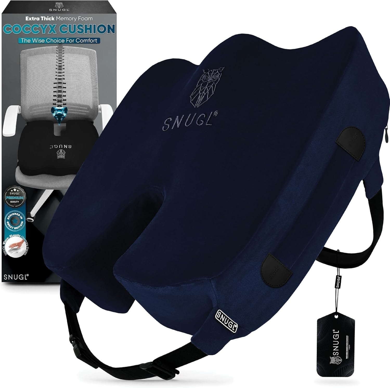 Orthopedic Memory Foam Coccyx Seat Cushion Tailbone Chair Back Support
