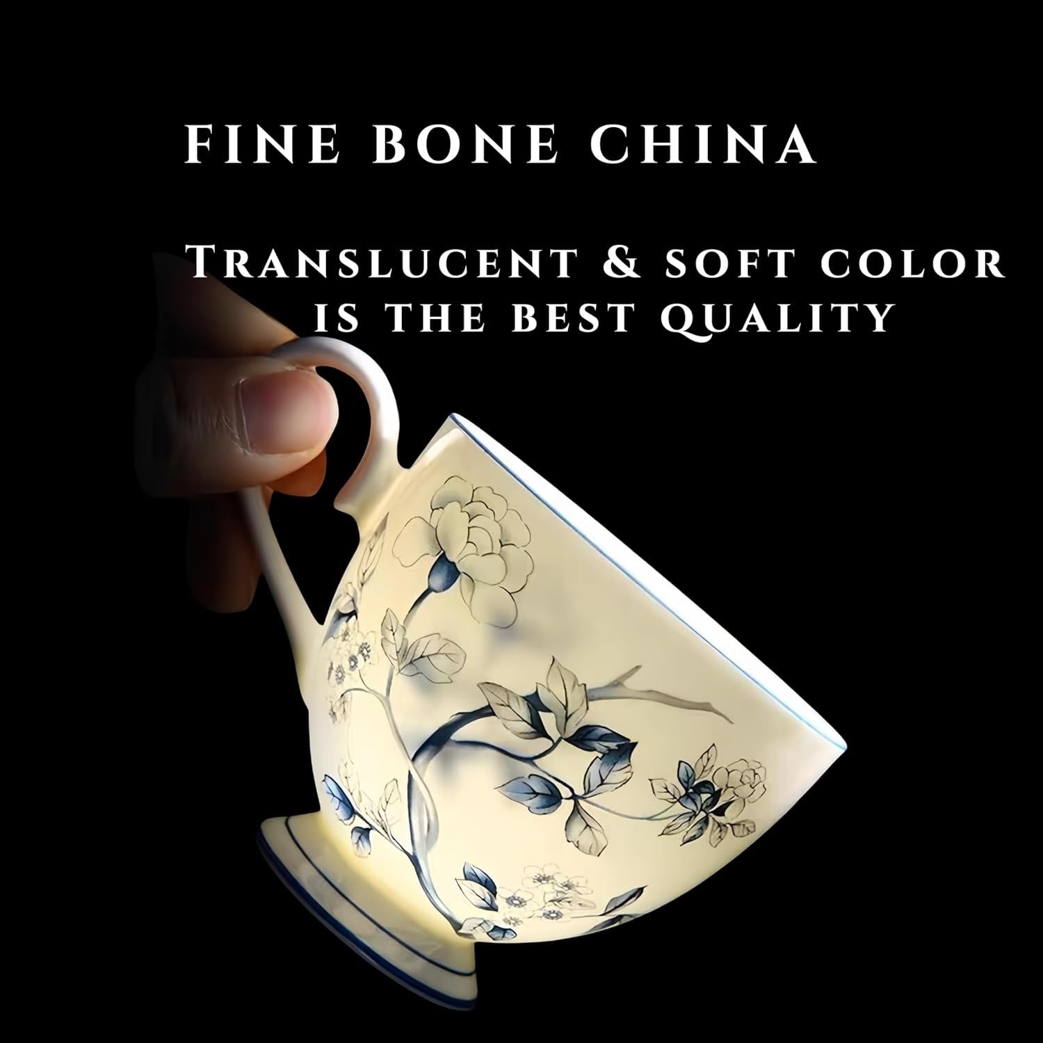 21pc Fine Bone China Tea Set Peacock Design Teapot Cups Saucers Gold Trim