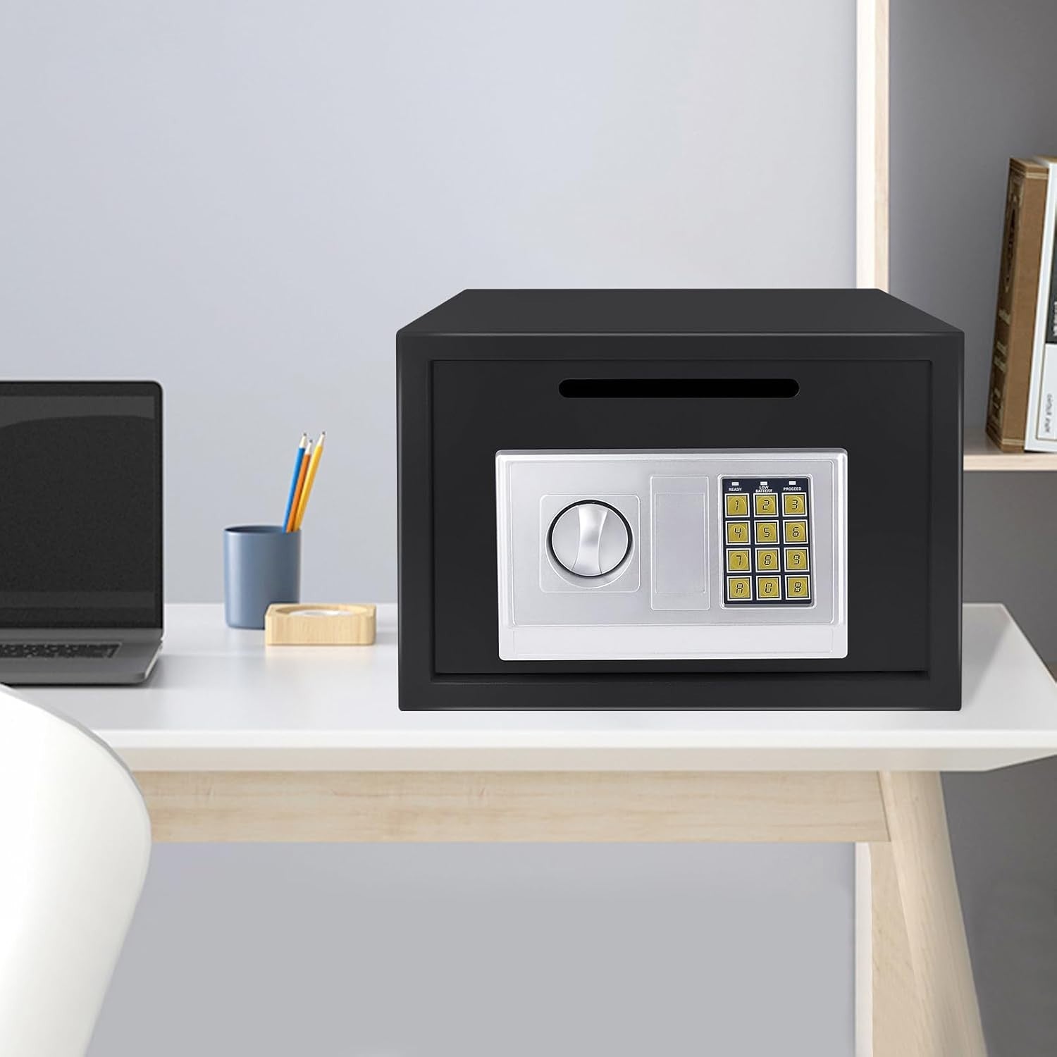 16L Digital Safe Box Electronic Keypad Lock Cash Security Black