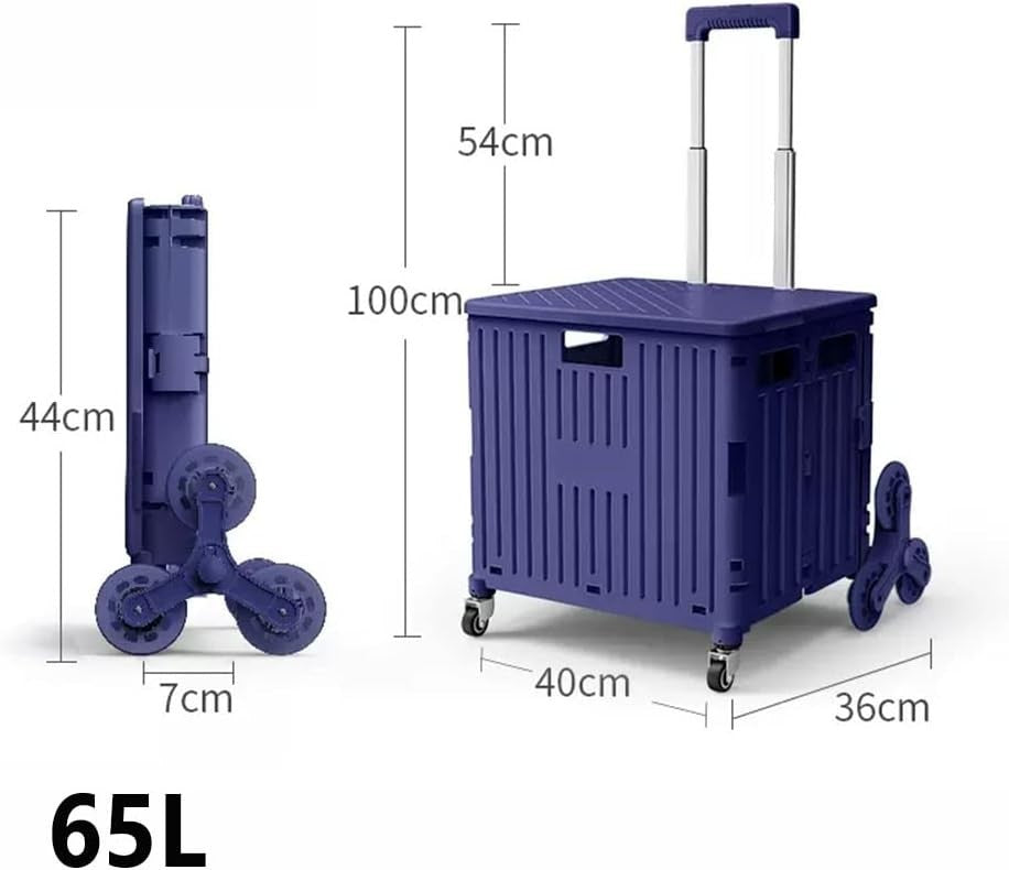 Foldable 8-Wheel Stair Climber Cart Lightweight Portable Rolling Trolley Purple