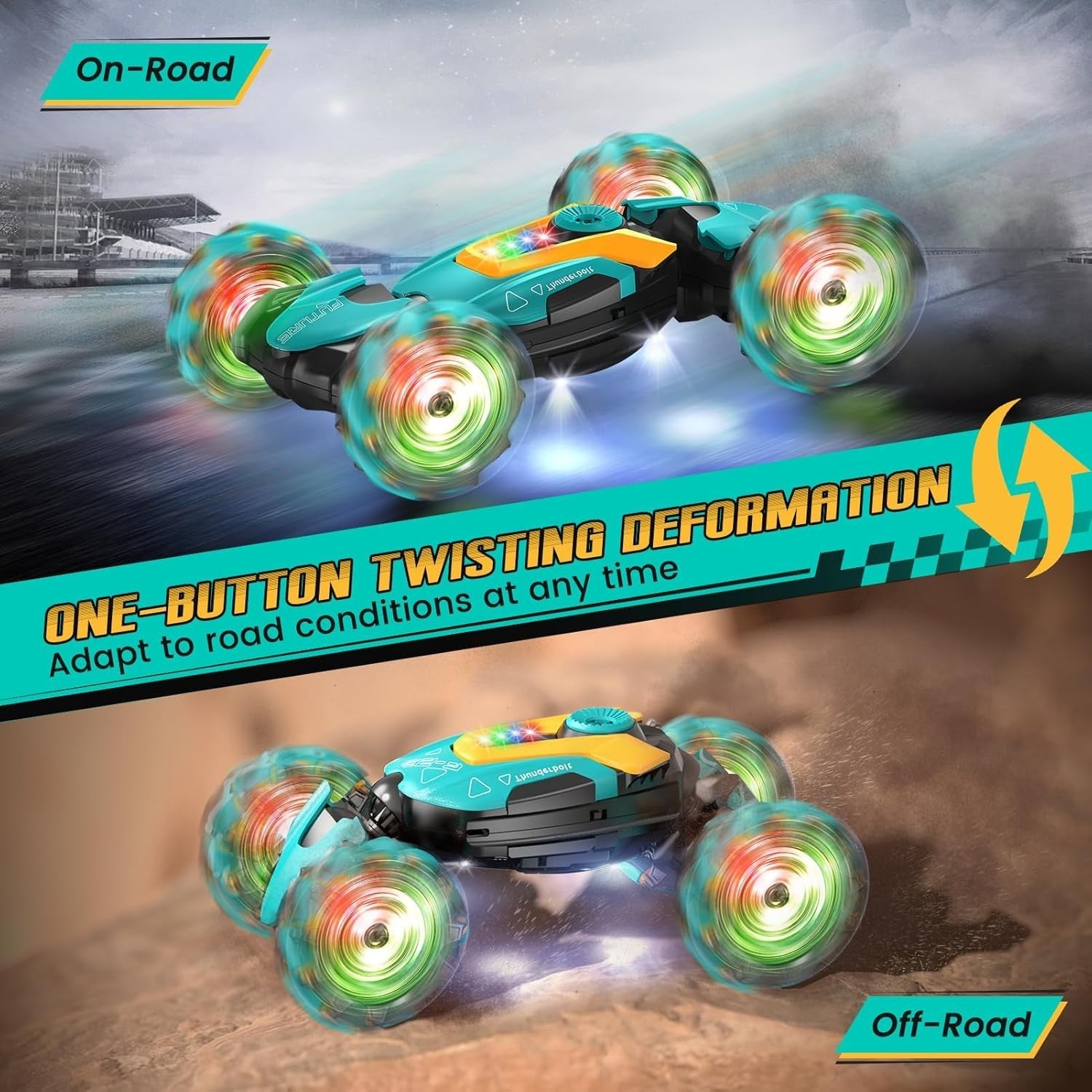 Gesture Sensing RC Stunt Car 4WD Twist Drift Remote Control Toy Lights Music 6+