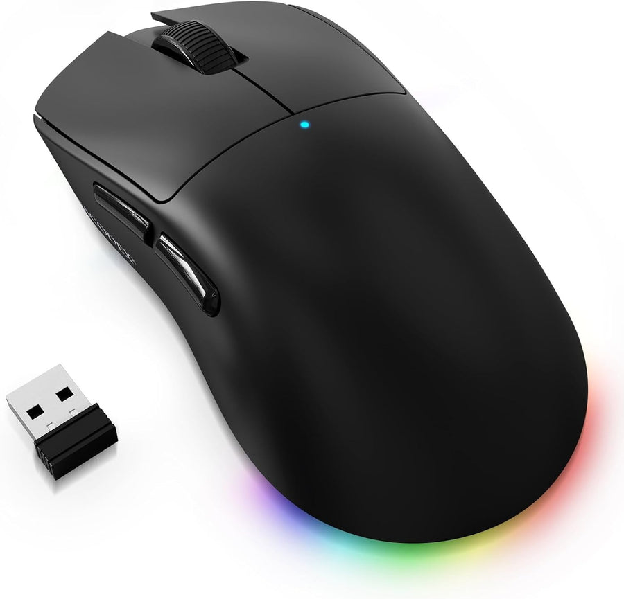 12800 DPI Tri-Mode Wireless Gaming Mouse 1000Hz RGB 70g Black