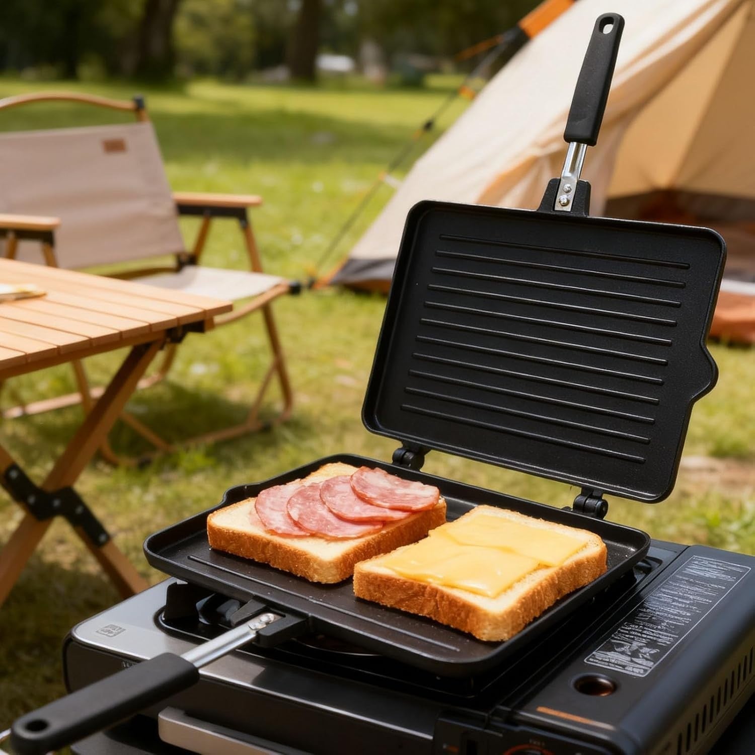 Double-Sided Stovetop Panini & Sandwich Maker Non-Stick Grill