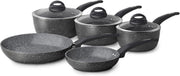 5pc Graphite Non Stick Cookware Set 18/20/22cm Saucepans 20/28cm Frying Pan