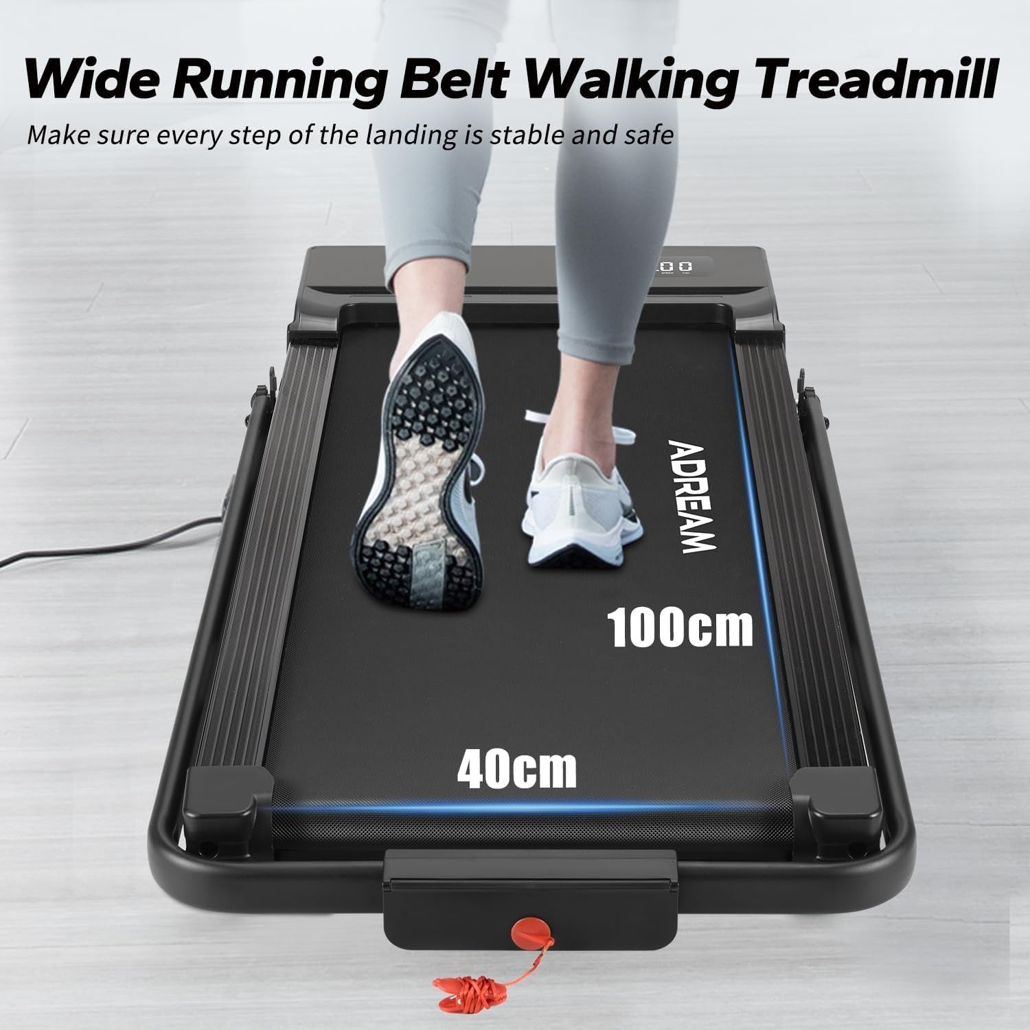 Foldable Under Desk Treadmill | Walking & Jogging Machine w/ Incline & LED