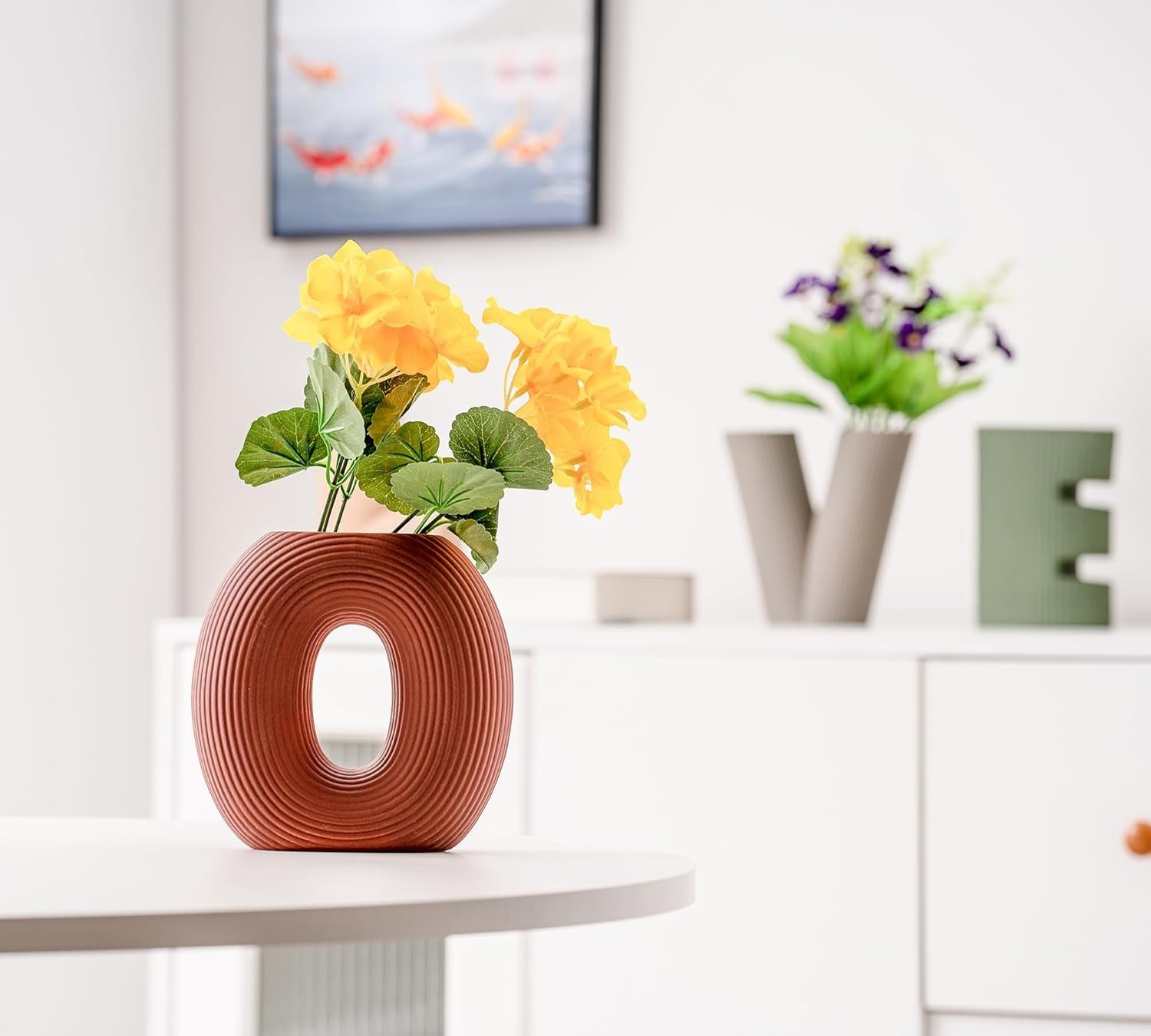 Ceramic Vase of 4 Modern Nordic Boho Home Decor Sculptural Ornaments