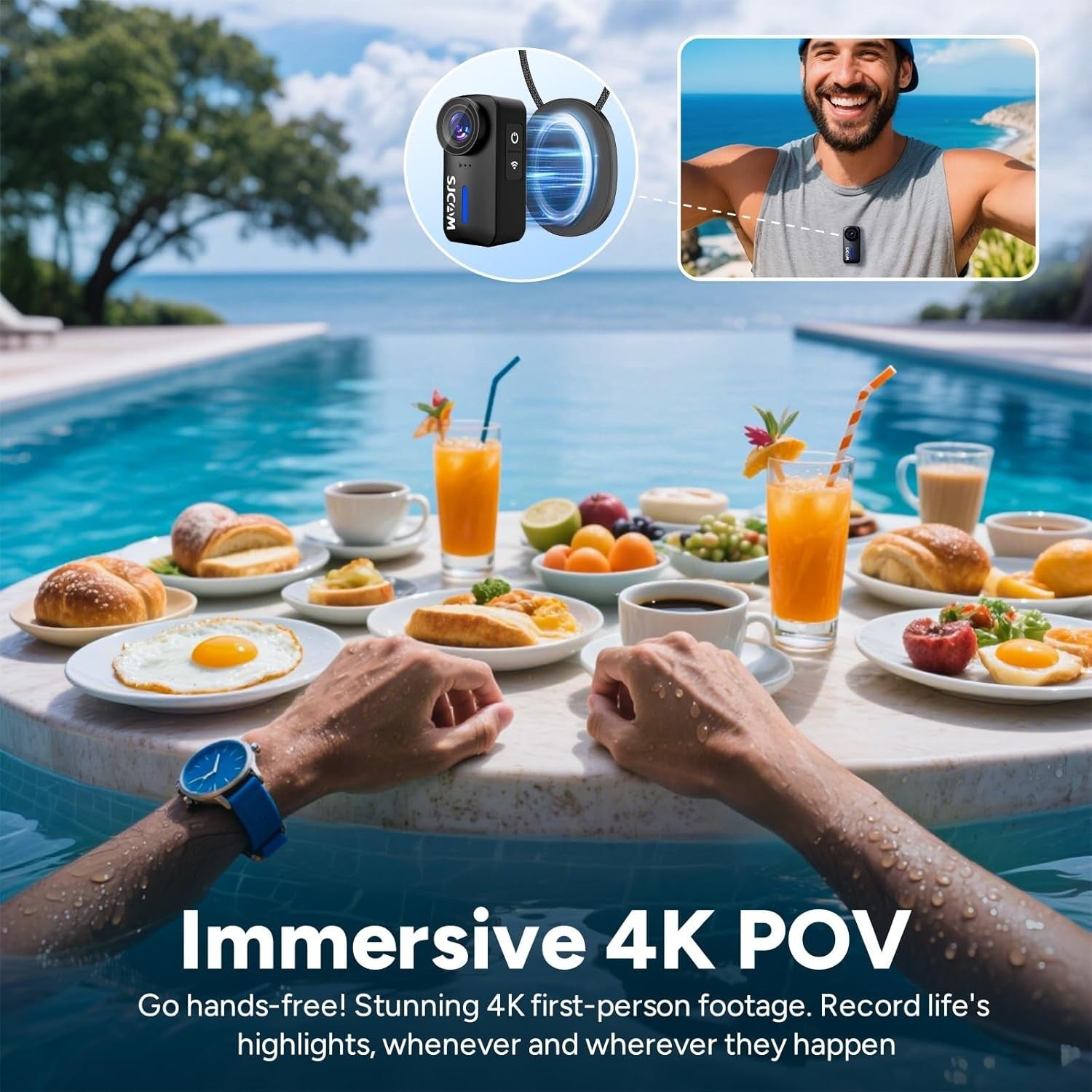 4K Mini Body Camera Waterproof POV Action Cam WiFi 32GB Black