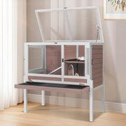Indoor Guinea Pig Cage 2 Wooden Hutch with Stand Ramp