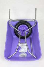85L Purple Plastic Wheelbarrow – Lightweight Garden Barrow w/ Steel Frame