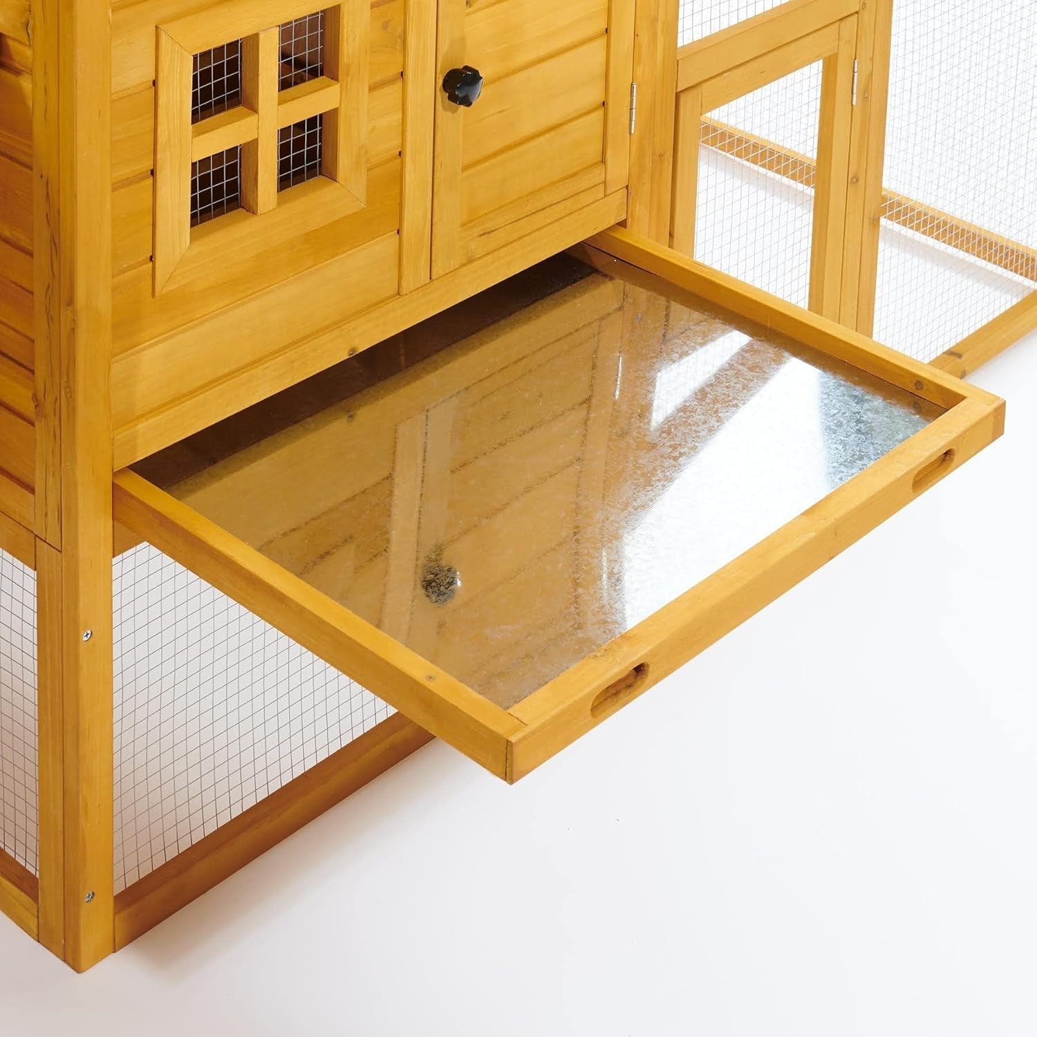 Medium Wooden Chicken Coop with Run Nest Box Slide Out Tray Secure