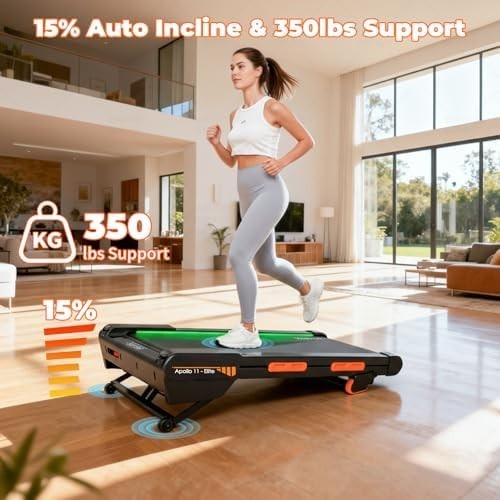 Under Desk Walking Treadmill 3HP Auto Incline Full Deck Home Office