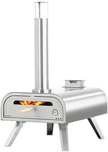 Large 16" Stainless Steel Outdoor Pizza Oven | Wood Pellet BBQ Pizza Maker 90s