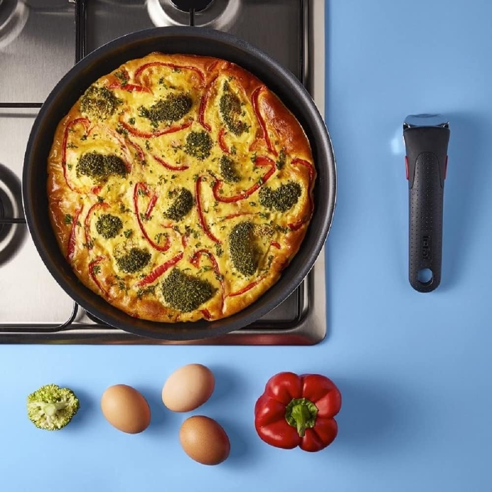 3pcs Non Stick Frying Pan Set 24cm & 28cm with Removable Handle Easy Clean
