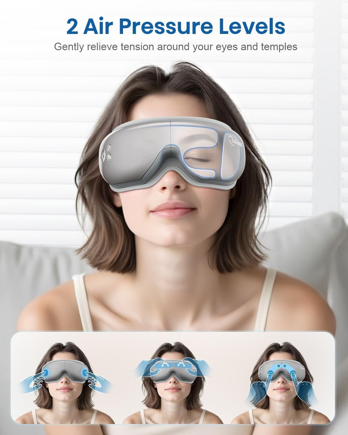 Heated Eye Massager with Compression Remote Bluetooth Sleep Mask