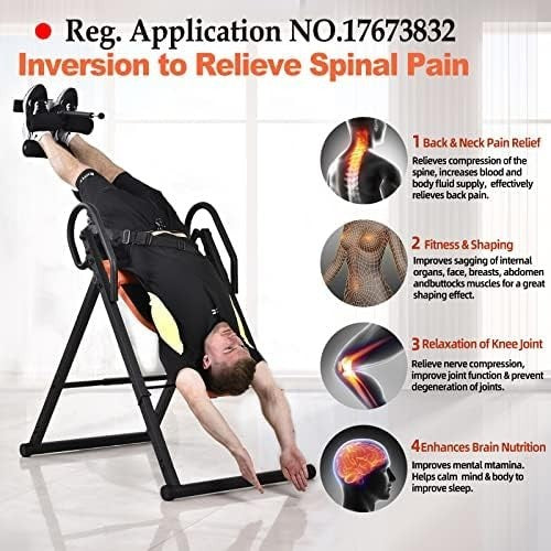 Inversion Table 350lb Capacity Foldable 30.3x15.3in Backrest