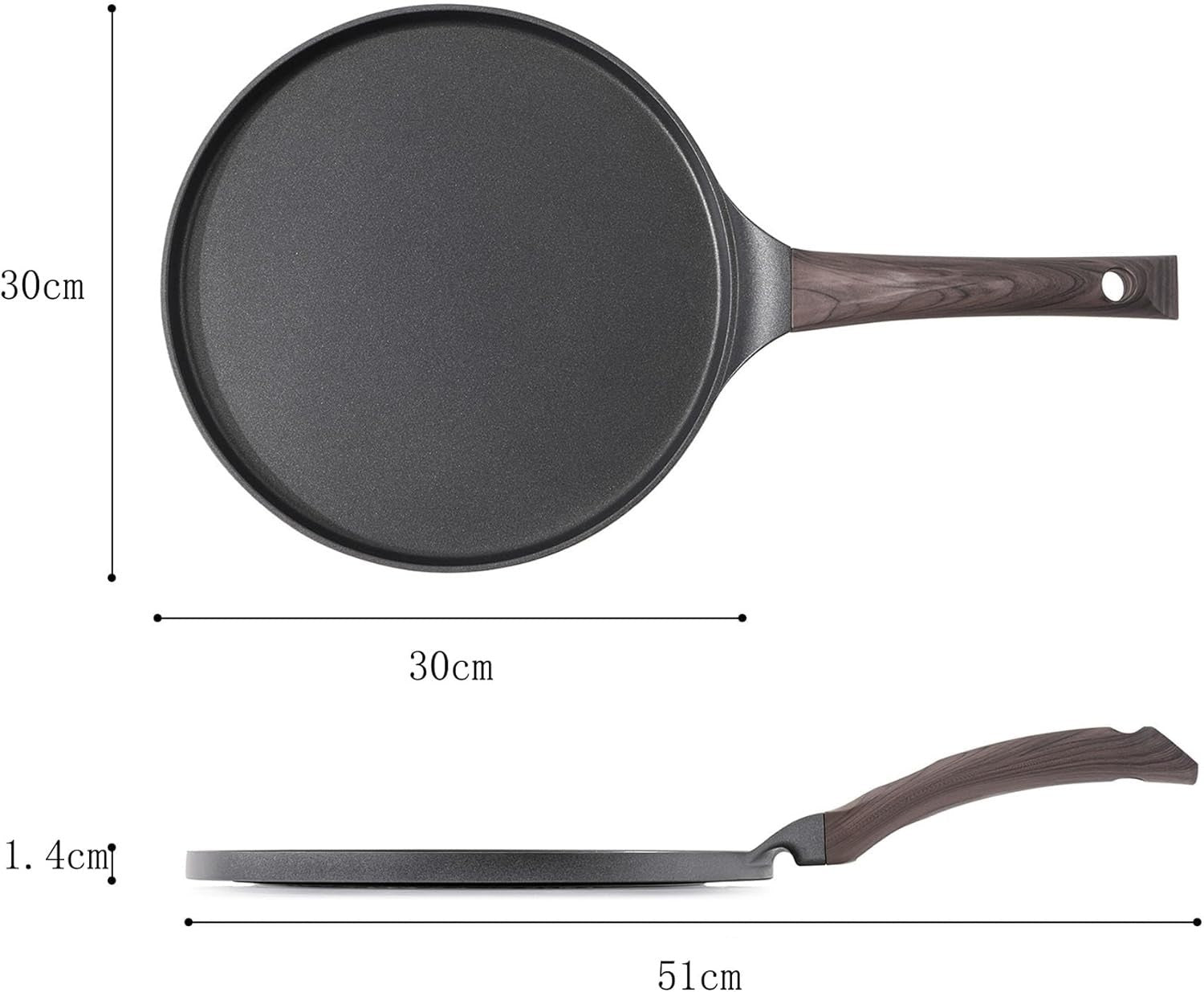 Non-Stick 30cm Pancake Pan | Swiss Granite Crepe Omelette Skillet