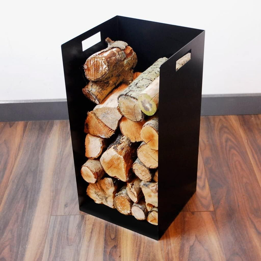 Heavy-Duty Steel Firewood Log Rack 62cm Tall Portable Wood Holder