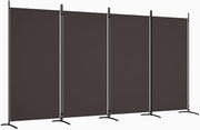 4 Panel Folding Room Divider Brown Privacy Screen 346x180cm Fabric Partition