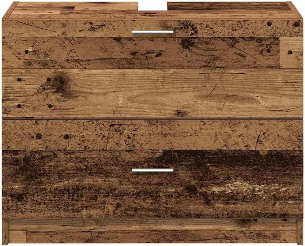 Rustic Bathroom Sink Cabinet 78x37x59cm Wooden Under Sink Storage Unit