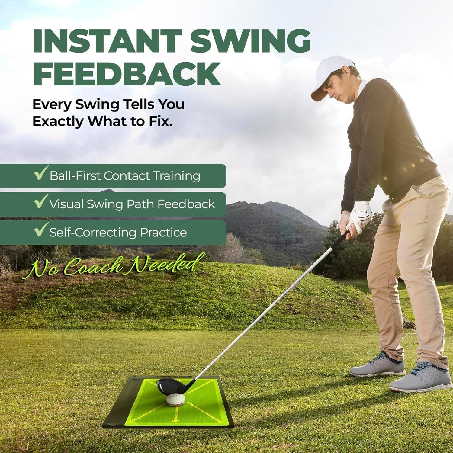 6 in 1 Golf Swing Trainer Divot Board Grip Trainer Alignment Set