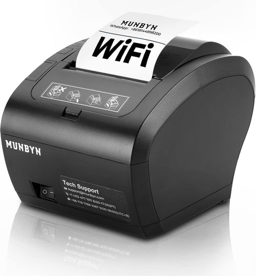 WiFi Thermal Receipt Printer POS USB LAN RS232 High-Speed Black