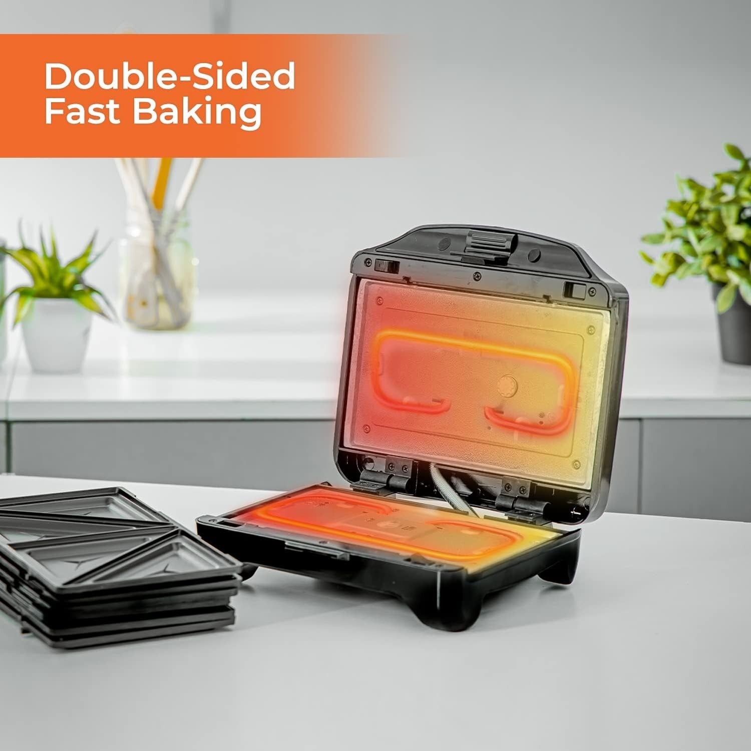 3-in-1 Sandwich Maker Waffle Panini Toastie Non-Stick Auto Temp 750W