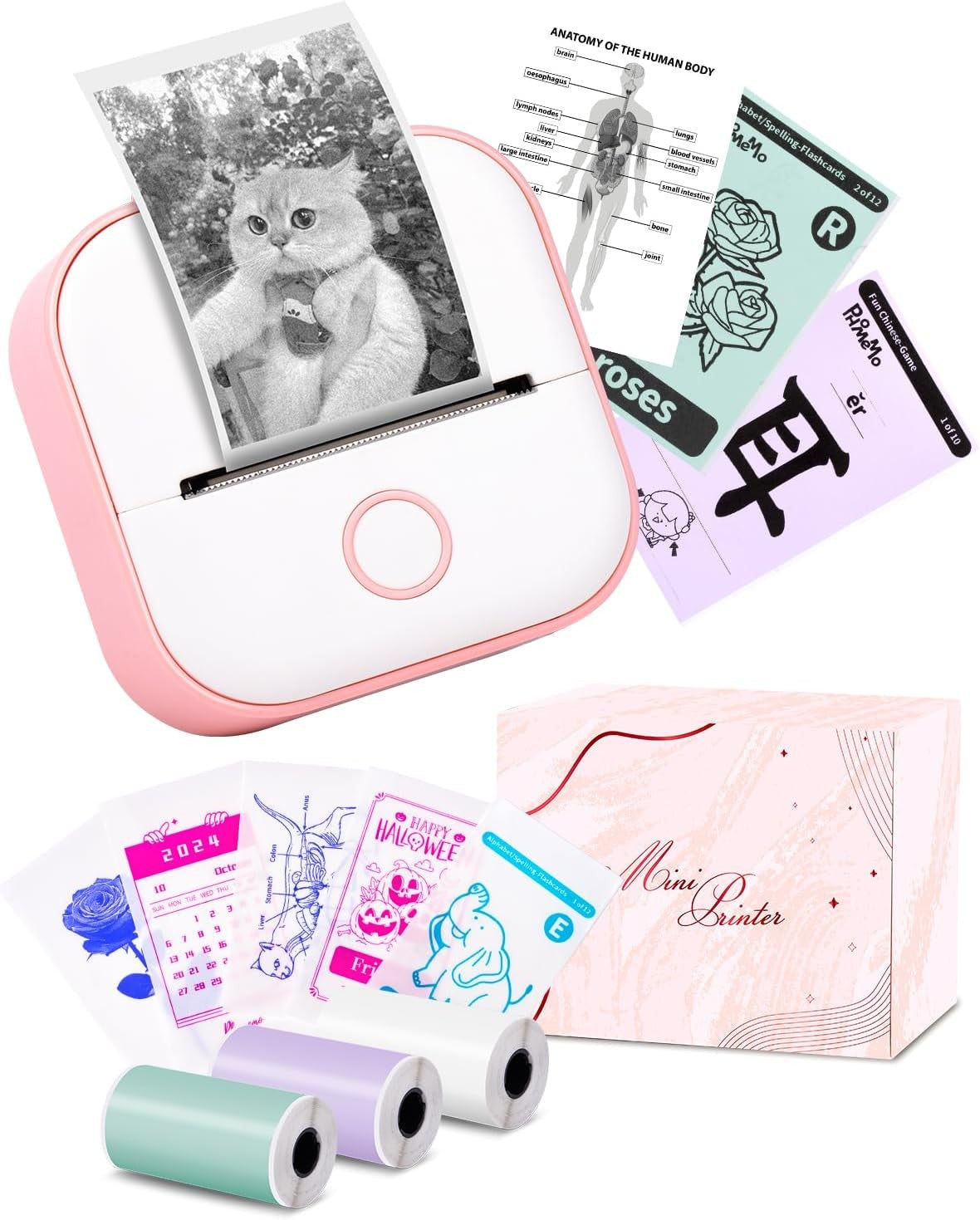 Mini Bluetooth Thermal Sticker Printer Inkless Portable Photo Label