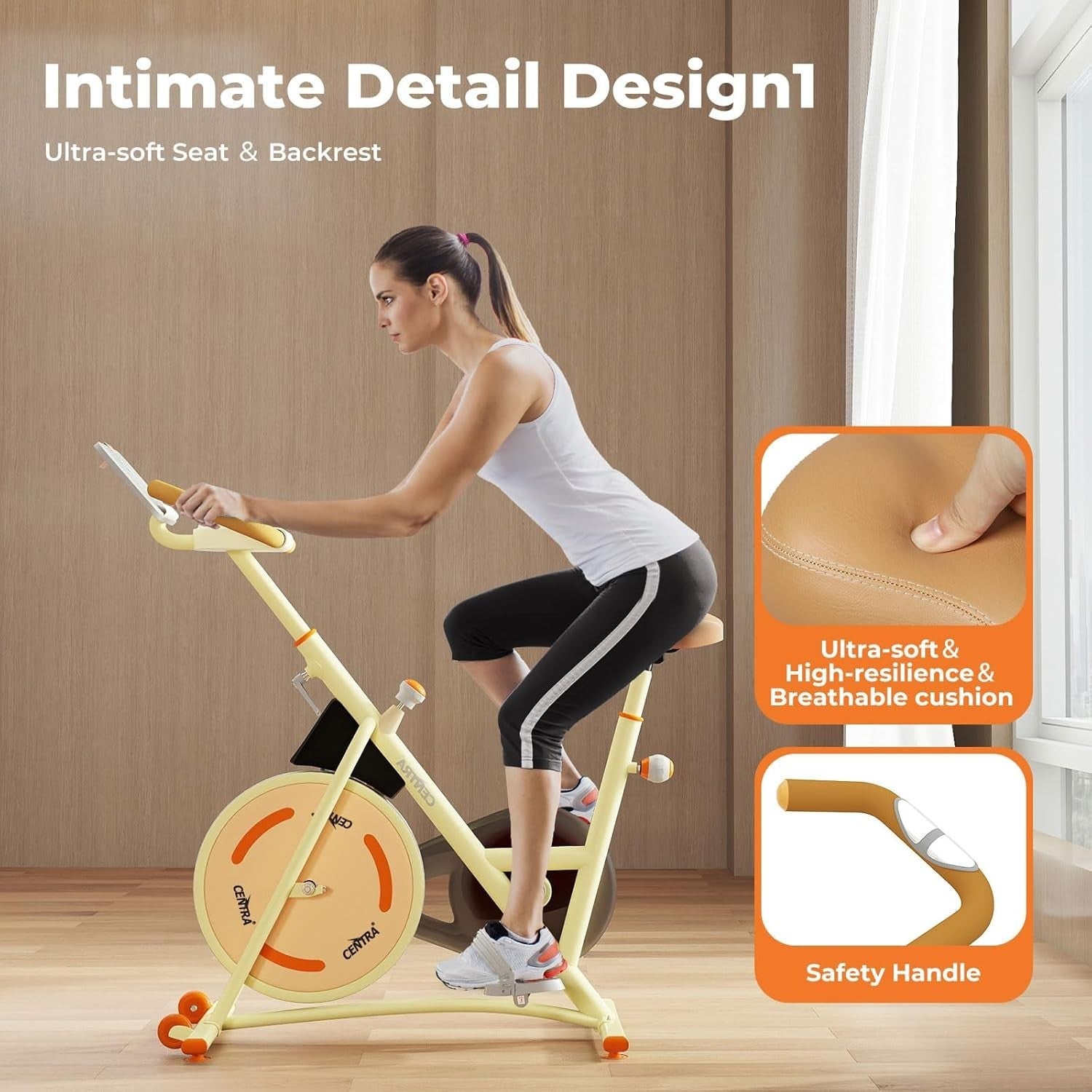 Silent Magnetic Exercise Bike w/ APP, LCD Display, Adjustable Seat, 120kg