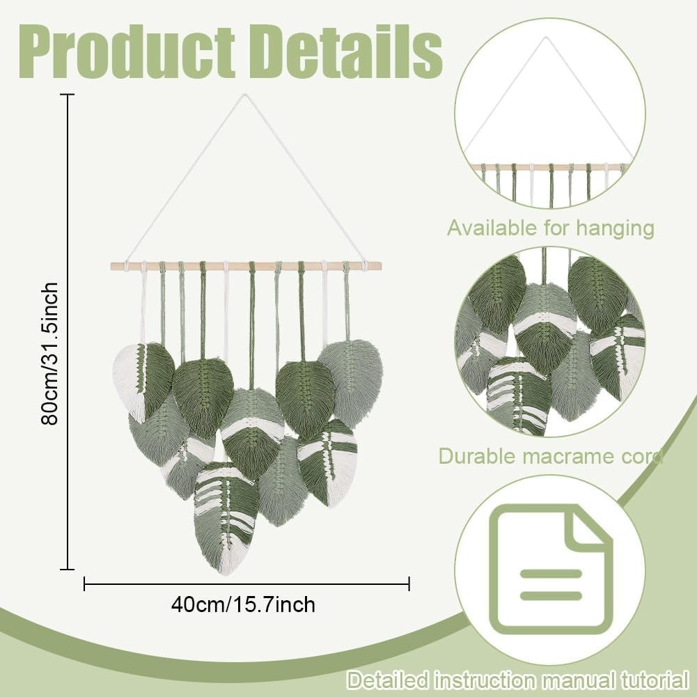 DIY Macrame Leaf Wall Hanging Kit for nursaryBoho Home Decor