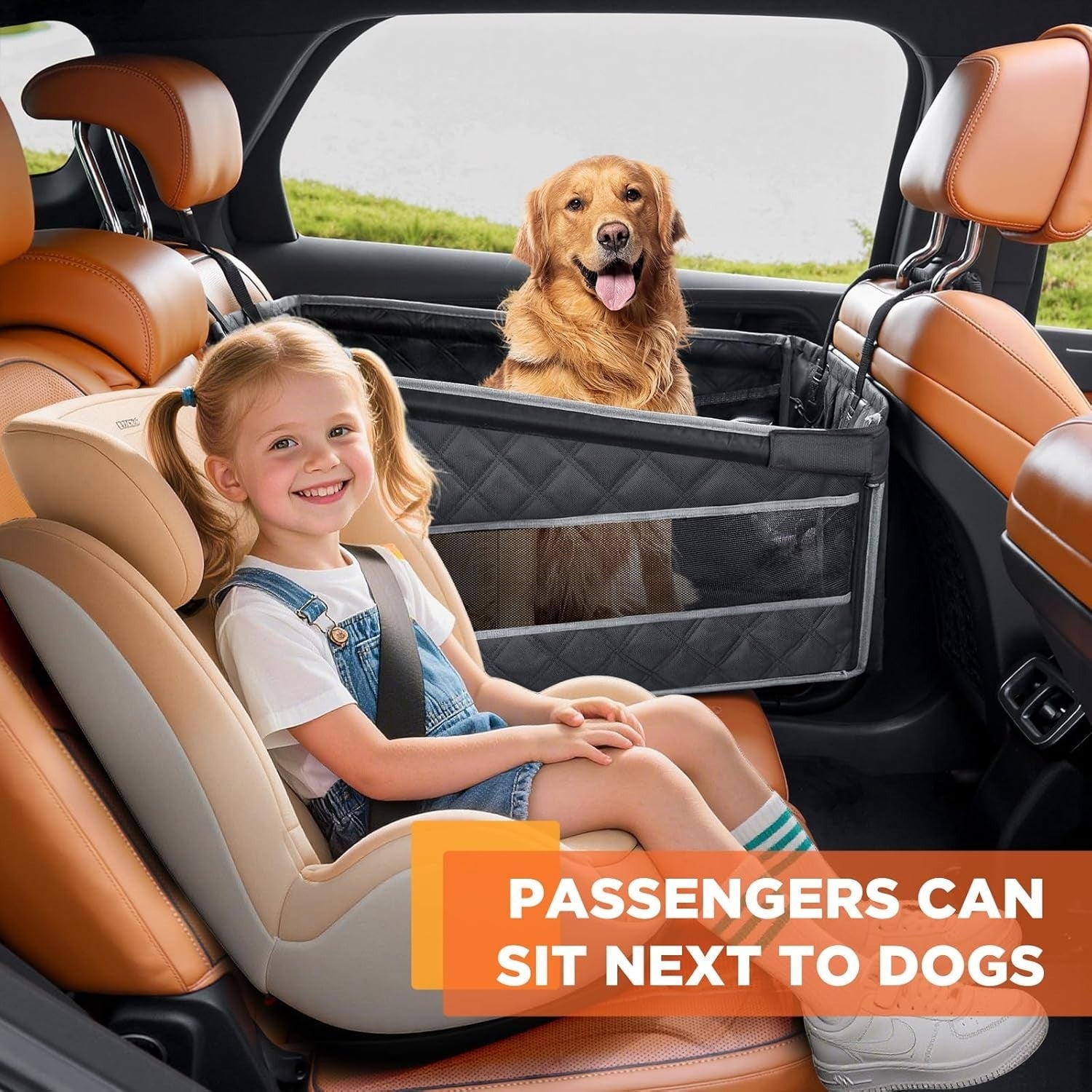 Dog Car Seat Extender Hard Bottom Waterproof Hammock Medium Pet Travel