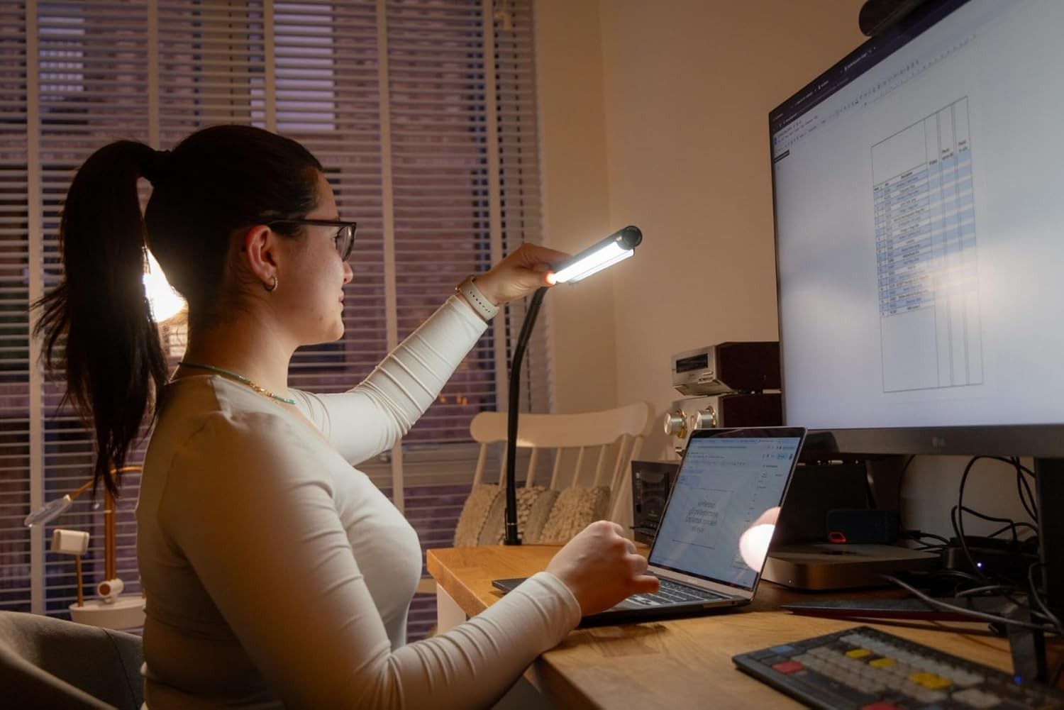 LED Desk Lamp Adjustable Brightness Black Reading Lamp Flexible Arm