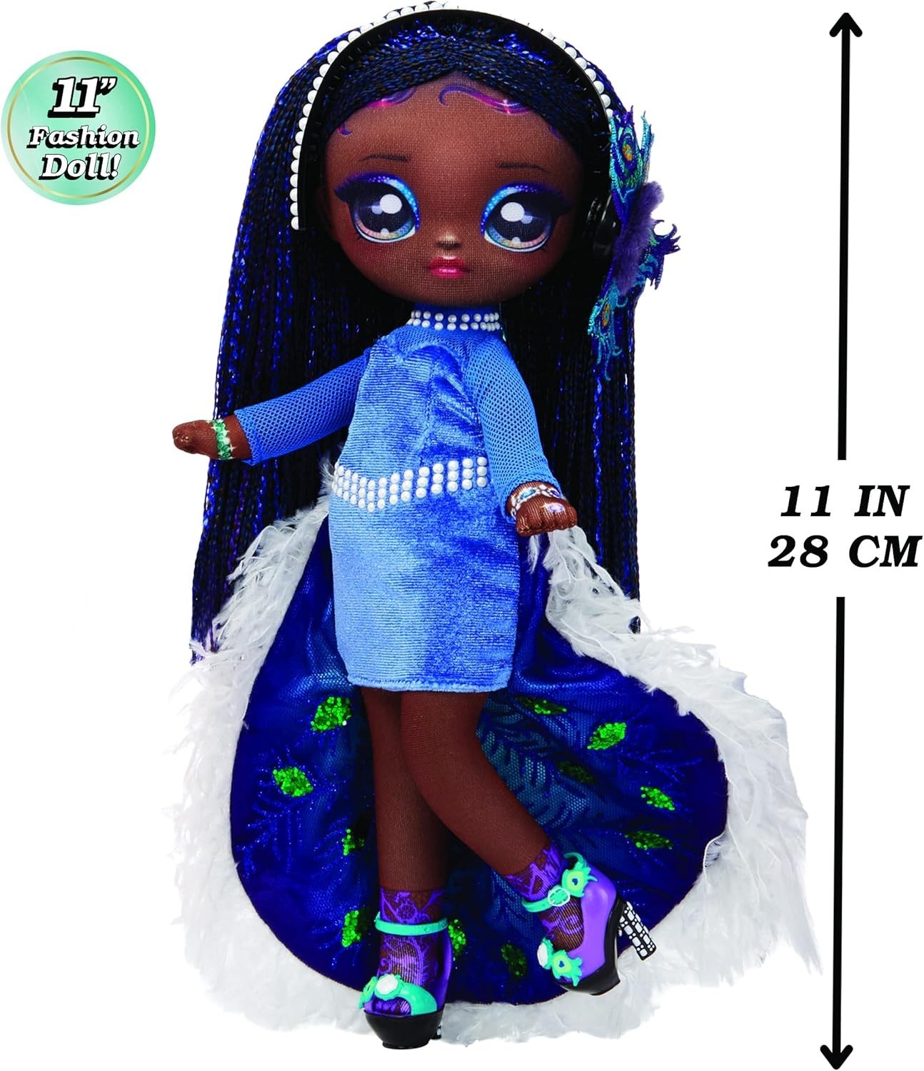Teen Fashion Doll 11in Soft Poseable Peacock Outfit Accessories