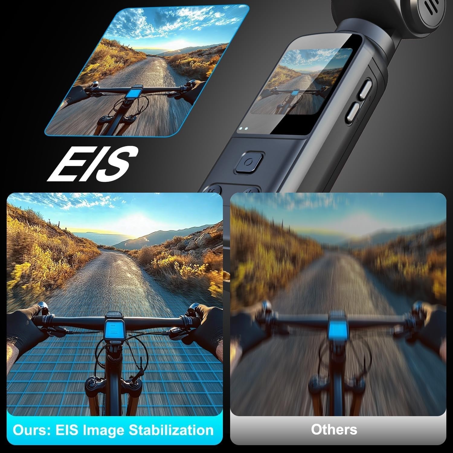 4K Pocket Vlog Camera Rotating Lens POV Body Cam w/64GB Mic