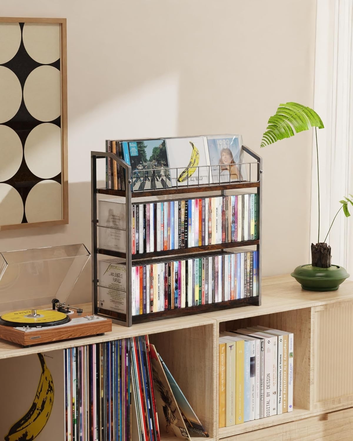 3 Tier CD Storage Rack Holds 123 CDs Desktop Display Shelf Organizer
