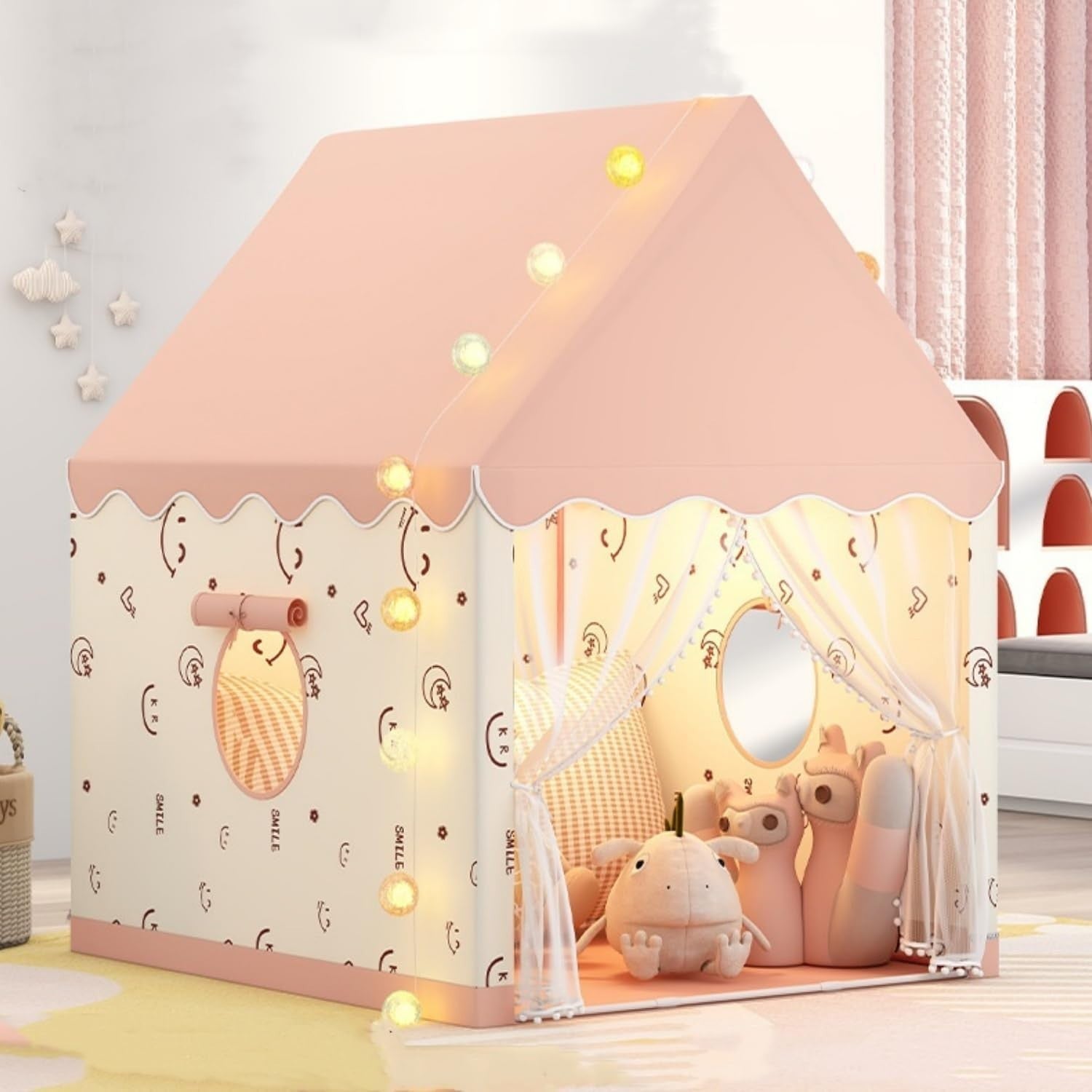 Pink Princess Kids Play Tent Indoor Foldable Castle Playhouse